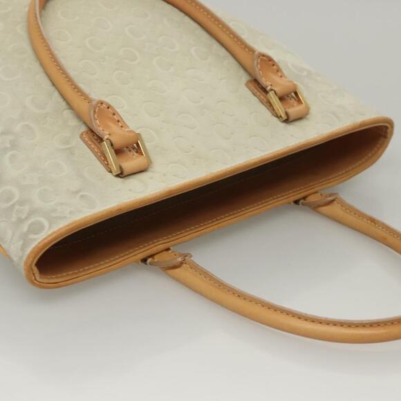 CELINE C Macadam Canvas Tote Bag Suede White Gold - Picture 6 of 12